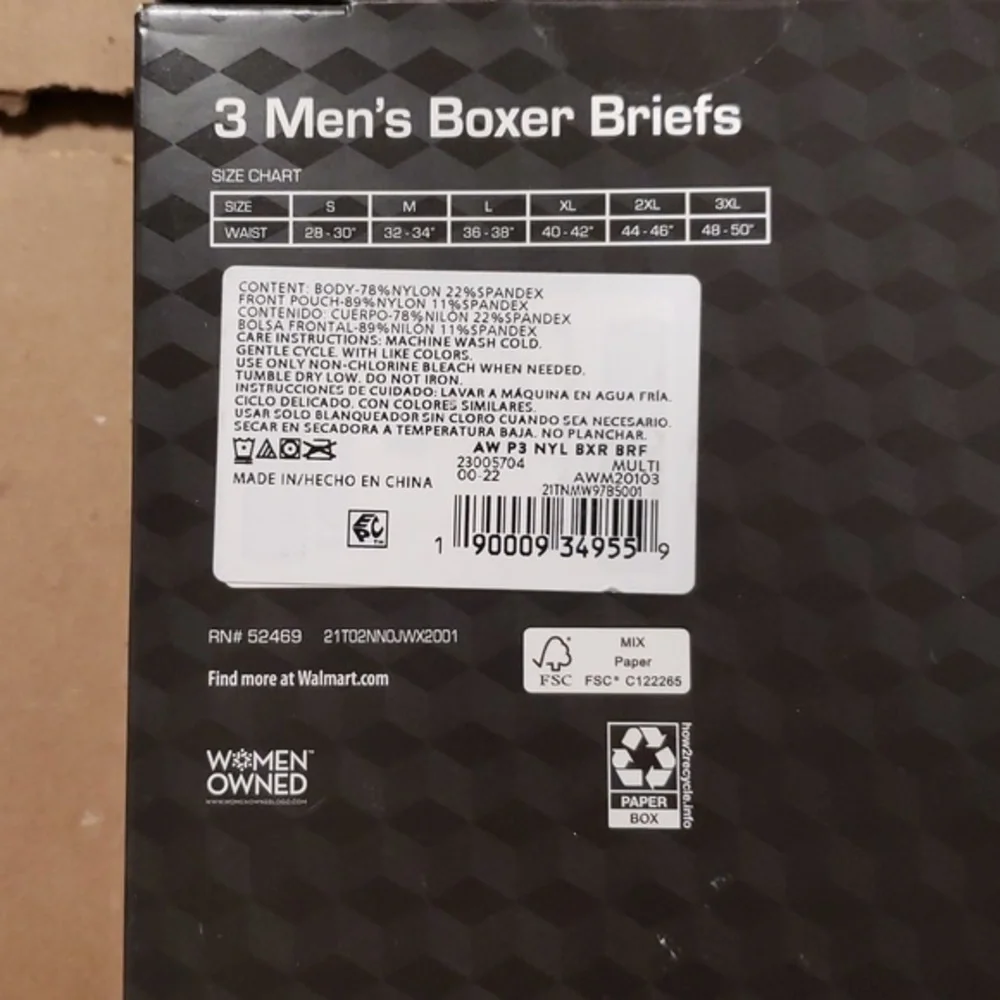 Mens boxer briefs size‎ small (28-30)